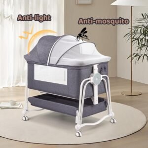 berceau-cododo-multifonction-4-en-1-gris berceau cododo 4 en 1 avec moustiquaire gris