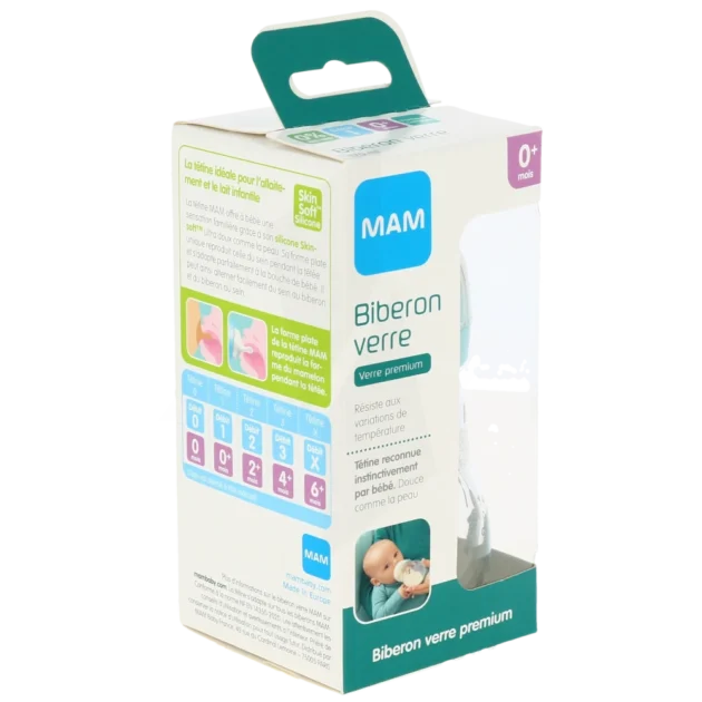 Biberon Tétine Plate Débit1  170ml - Mam