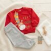 ensemble bébé giraffe rouge gris - nicukids gobebe Ensemble Bébé Giraffe - Nicukids