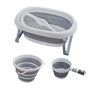 ensemble de baignoire - baby queenix Set Baignoire Pliable avec thermomètre et filet de bain - Bo Wen