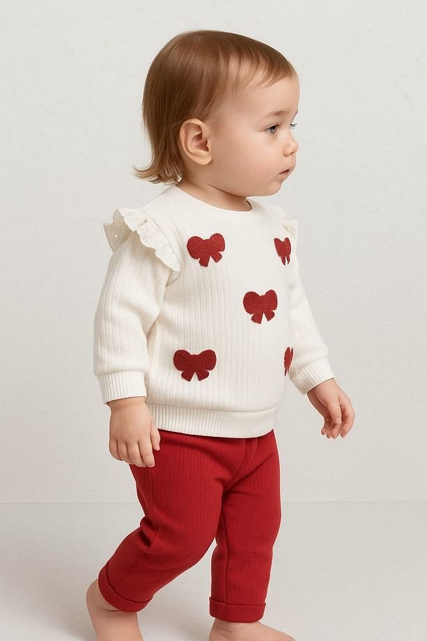 Ensemble De Vêtement Motif Papillons Brodé - Nikuby