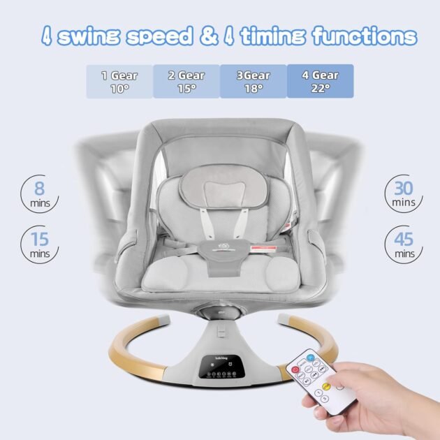 Balancelle 3en1 Avec Bluetooth Et télécommande - Bobi Long