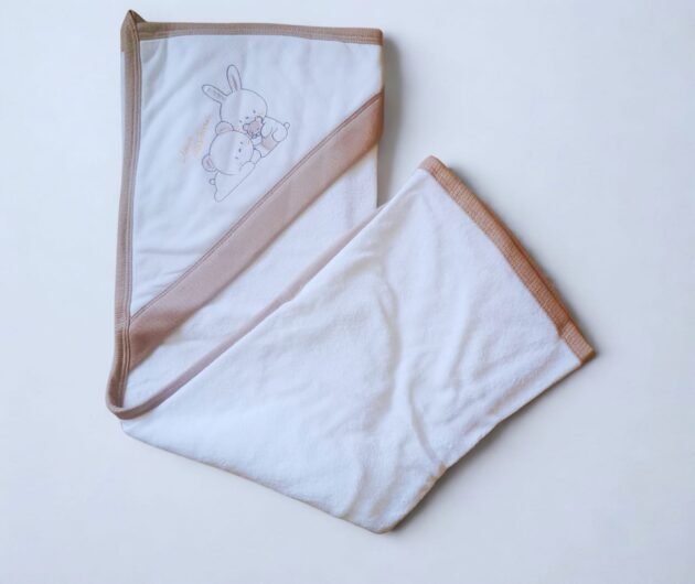Cape de Bain 100% Coton Motif Lapin- EkeBaby