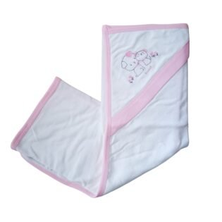 cap de bain rose 100% cotton - eke baby Cape de Bain Rose 100% Coton - EkeBaby