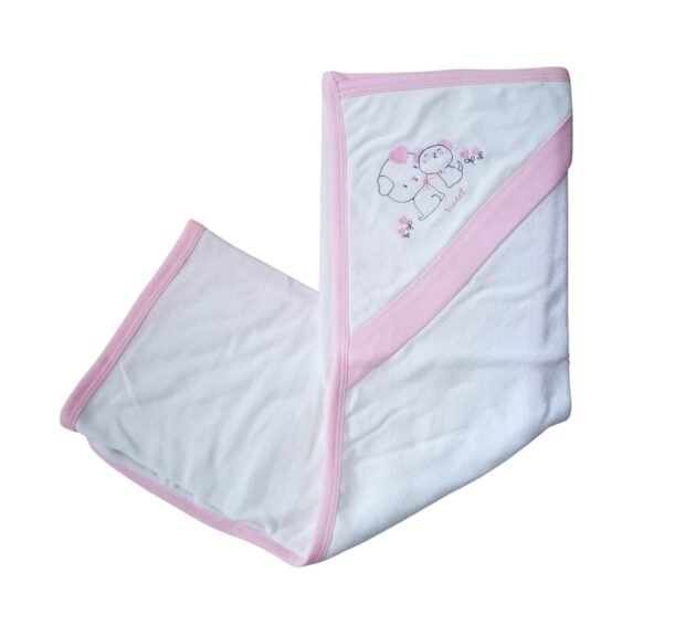 cap de bain rose 100% cotton - eke baby Cape de Bain Rose 100% Coton - EkeBaby