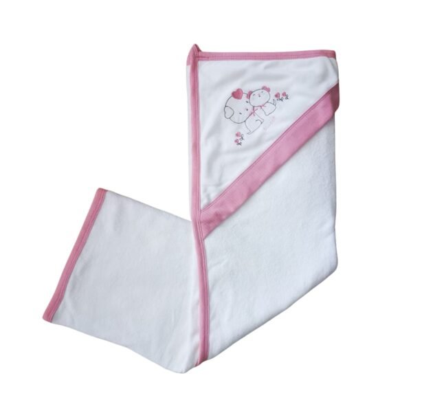 cap de bain rose - eke baby Cape de Bain Rose 100% Coton - EkeBaby