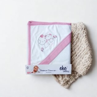 profil cap de bain rose 100% cotton - eke baby Cape de Bain Rose 100% Coton - EkeBaby