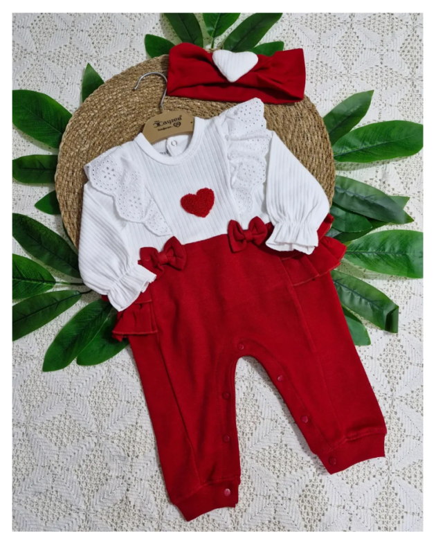Combinaison Fille En Coton Bordée De Dentelle - Cayzen