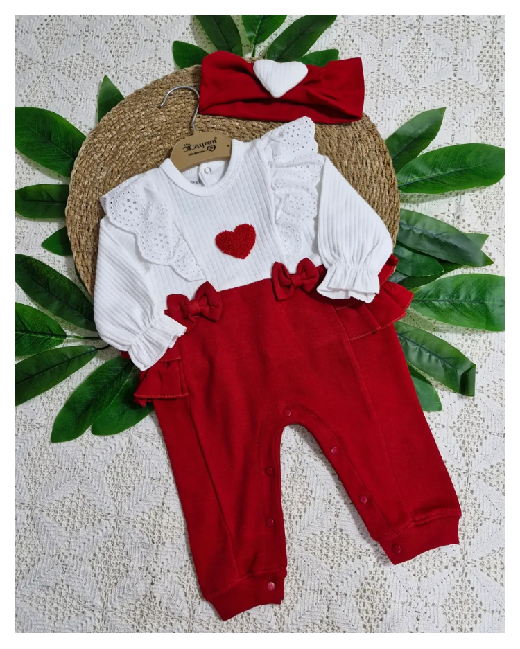 Combinaison Fille En Coton Bordée De Dentelle - Cayzen