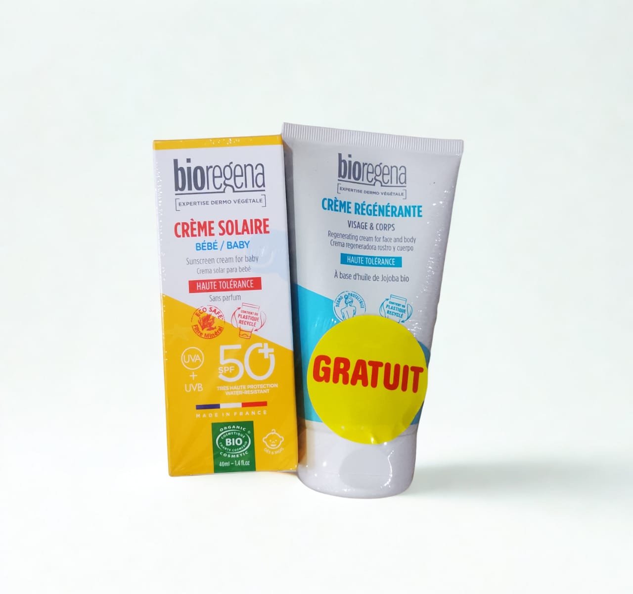 Crème Solaire + Crème Régénérante Visage et Corps - Bioregena