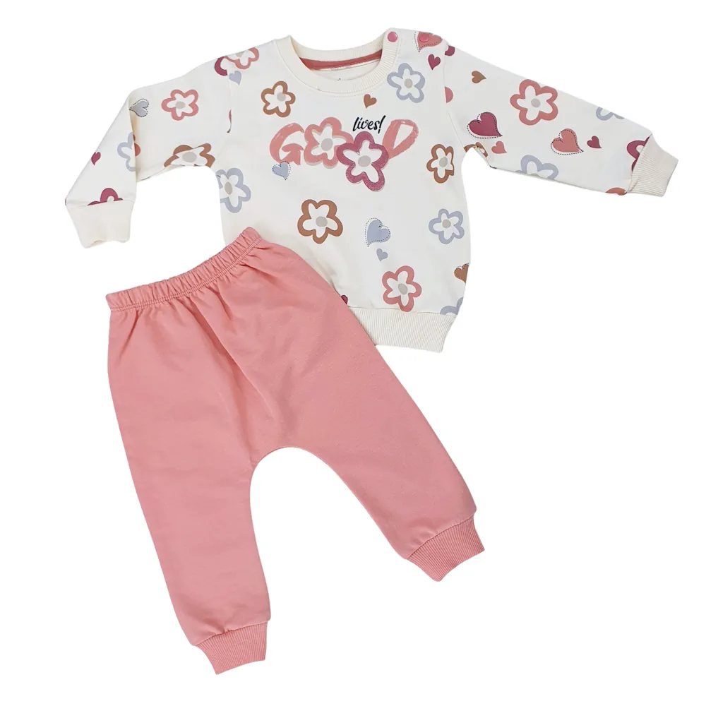 profil ensemble 2 pièces pour fille motif fleurs - aybus baby Ensemble 2 Pièces Pour Fille Motif Fleurs - Aybus Baby