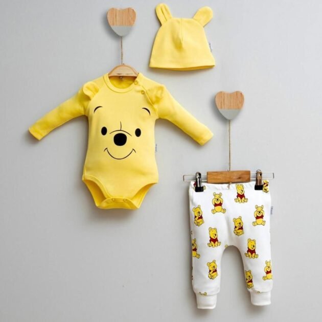 Ensemble 3 Pièces Avec Bonnet Imprimé Winnie L'ourson - Cayzen