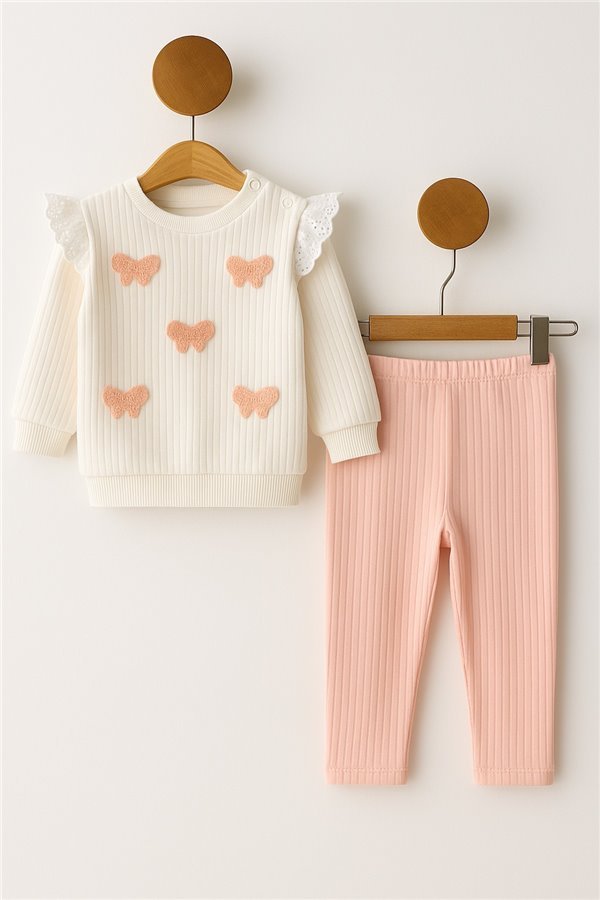 Ensemble De Vêtement Motif Papillons Brodé - Nikuby