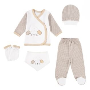 Coffret de Naissance Garçon 5 Pièces Motif Eléphant - Baby Turp