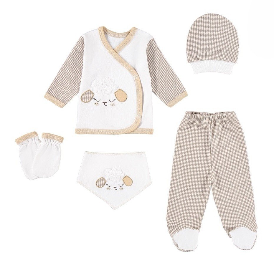 Coffret de Naissance Garçon 5 Pièces Motif Eléphant - Baby Turp
