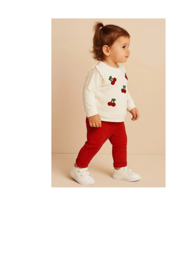 Ensemble 2 Pièces Pour Bebe Motif Cerise - Nikuby