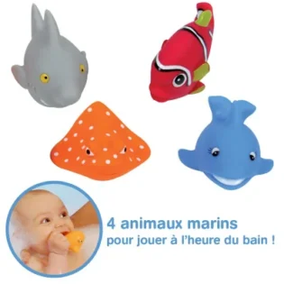 Lot de 4 Aspergeurs "Poisson" Jouets de Bain - Ludi