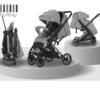 poussette-reversible-couvre-jambes-burbay-grise 2 Poussette réversible avec couvre-jambes - Burbay