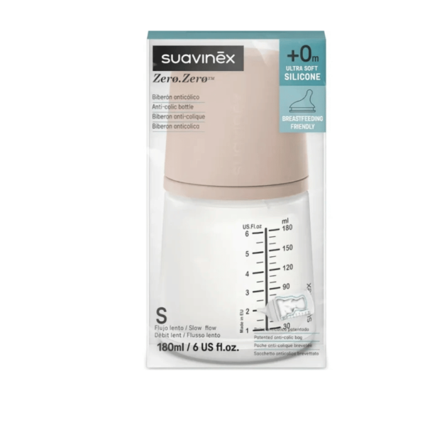 profil biberon anti-colique zero zero 180ml s medium - suavinex 2 Biberon anti-colique Zero Zero 180ml S Medium - Suavinex