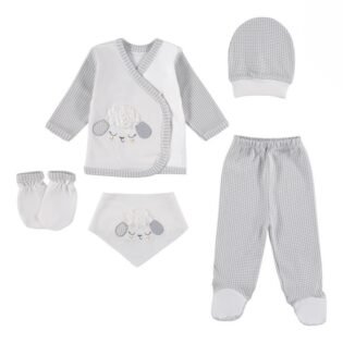 Coffret de Naissance Garçon 5 Pièces Motif Eléphant - Baby Turp