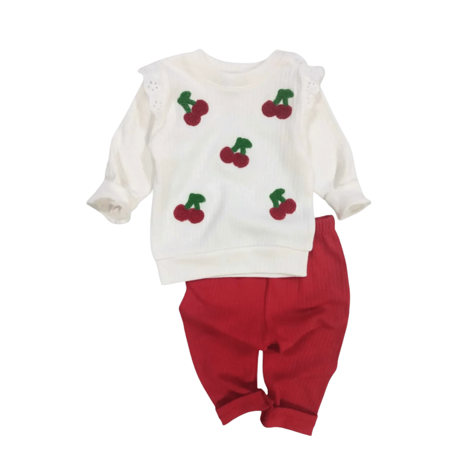 Ensemble 2 Pièces Pour Bebe Motif Cerise - Nikuby