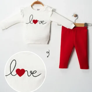 Ensemble 2 Pièces Pour Fille Imprimé Love - Nikuby