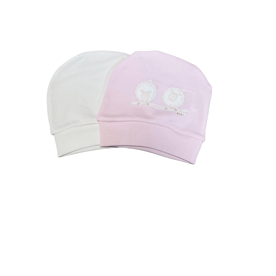 Lot de 2 Bonnets en Coton Doux Pour Bebe