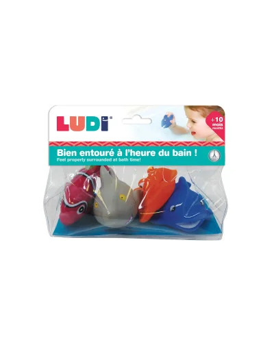 Lot de 4 Aspergeurs "Poisson" Jouets de Bain - Ludi