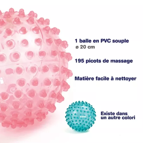 balle de massage sensorielle rose - ludi3 Balle de massage sensorielle rose - Ludi