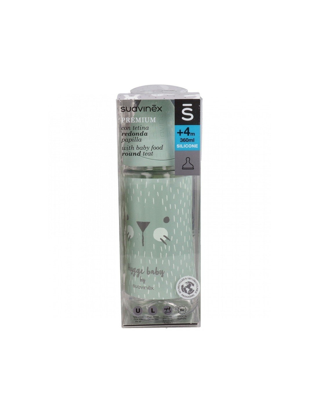 Biberon avec tétine ronde à débit rapide 360 ml - Suavinex