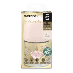 Biberon premium Tétine sx pro débit lent 150ml rose - Suavinex