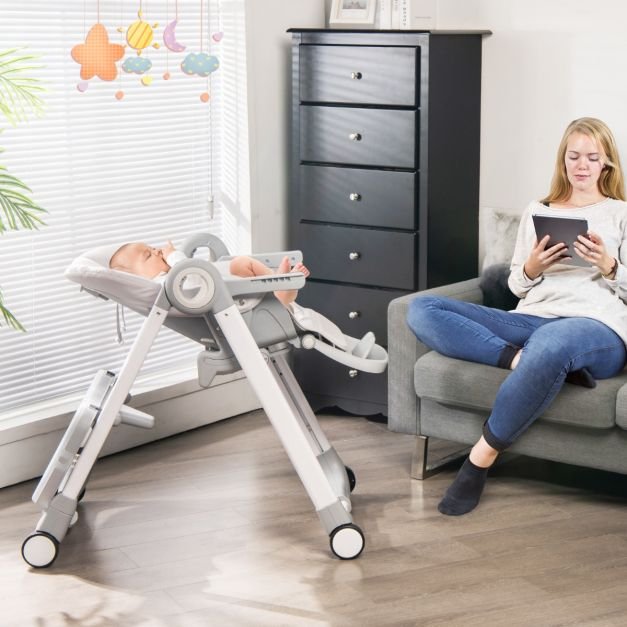 chaise haute bébé pliable - baby joy Chaise Haute Bébé Pliable - Baby Joy