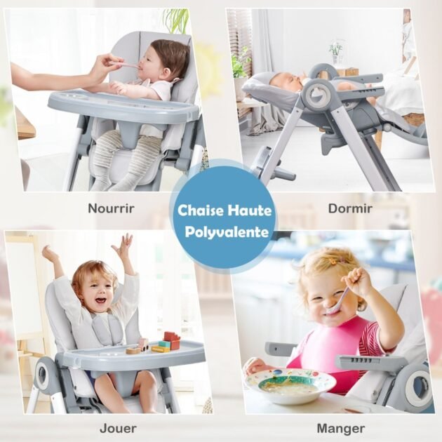 chaise_haute_polyvalante Chaise Haute Bébé Pliable - Baby Joy