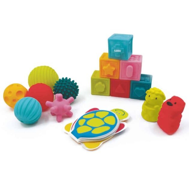 coffret éveil livre cubes balles - ludi2 Coffret éveil livre cubes balles - Ludi