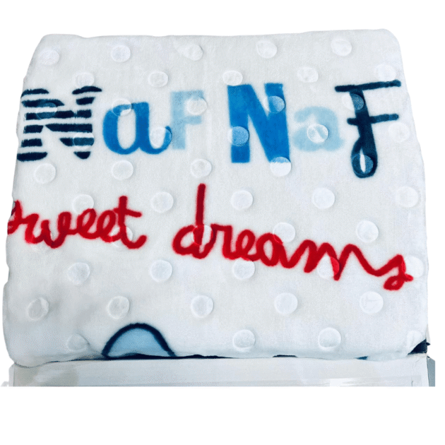 couverture avec des pois en relief - naf naf Couverture bébé bleue avec des pois en relief - NAF NAF