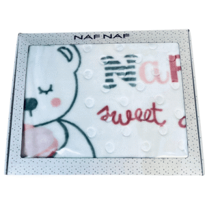 Couverture bébé rose avec des pois en relief - NAF NAF