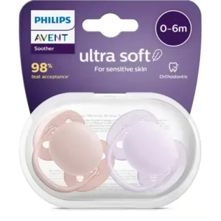 Lot De 2 Sucettes Ultra Start 0-2Mois saumon - Philips Avent