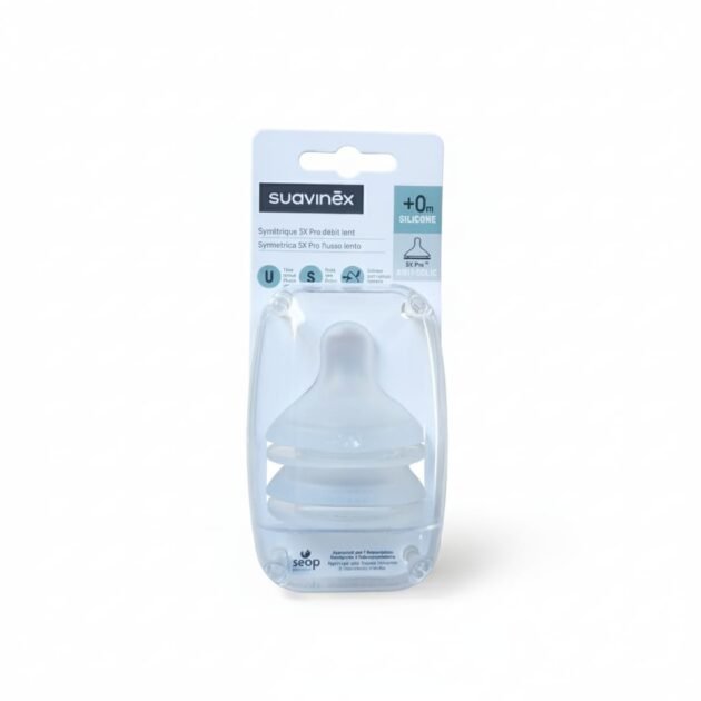 lot de 2 tétines symétriques sx pro 0 mois+ débit lent - suavinex Lot de 2 tétines Symétriques SX Pro 0 mois+ débit Lent - Suavinex