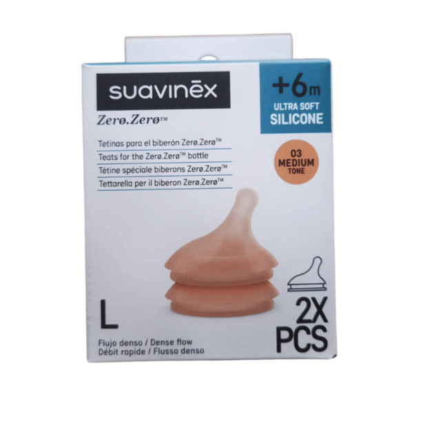 lot-de-2-tetines-zero-zero-6m-L-medium-suavinex 1 Lot de 2 tétines Zero Zero 6m+ L medium - Suavinex