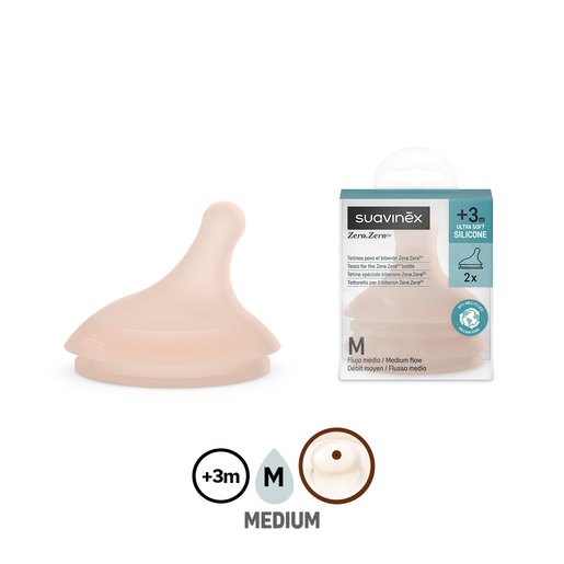 Lot de 2 tétines Zero Zero M Medium 3m+ - Suavinex