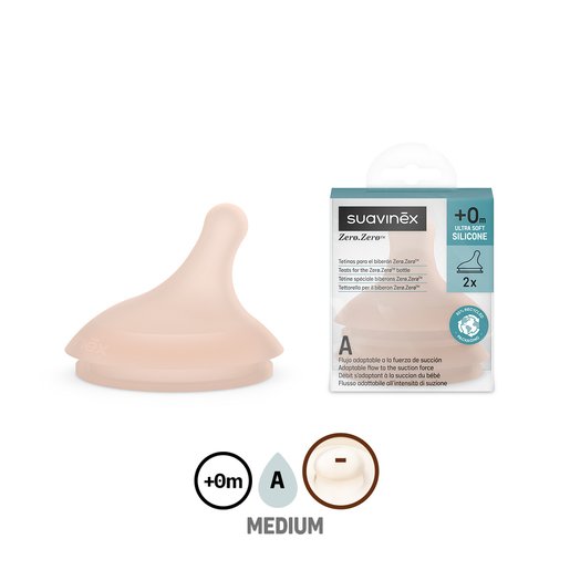 lot de 2 tétines zero zero medium A - suavinex Lot de 2 tétines Zero Zero 0 mois+ Medium A - Suavinex