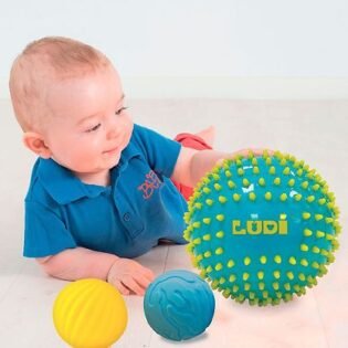 Lot de 3 balles sensorielles bleues - Ludi
