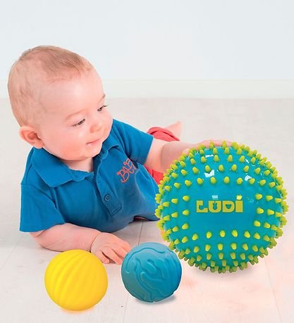 Lot de 3 balles sensorielles bleues - Ludi