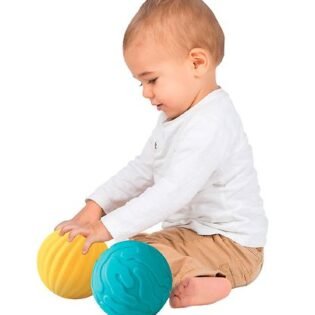 Lot de 3 balles sensorielles bleues - Ludi