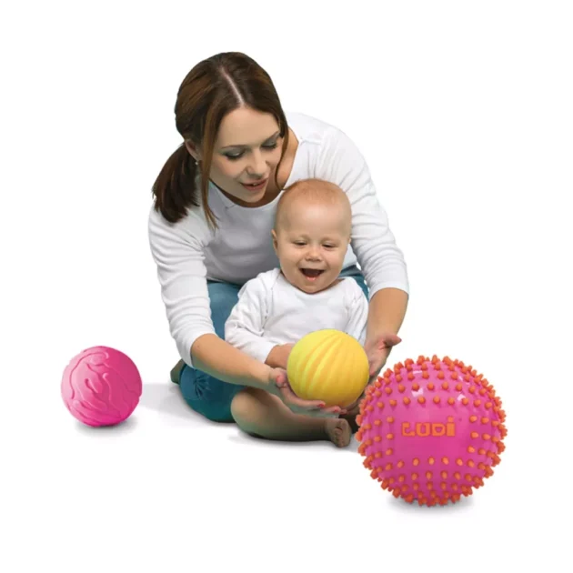 Lot de 3 balles sensorielles roses - Ludi