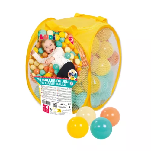 lot de 75 balles de jeu dans sac pop up - ludi Lot de 75 Balles de jeu dans sac pop up - Ludi