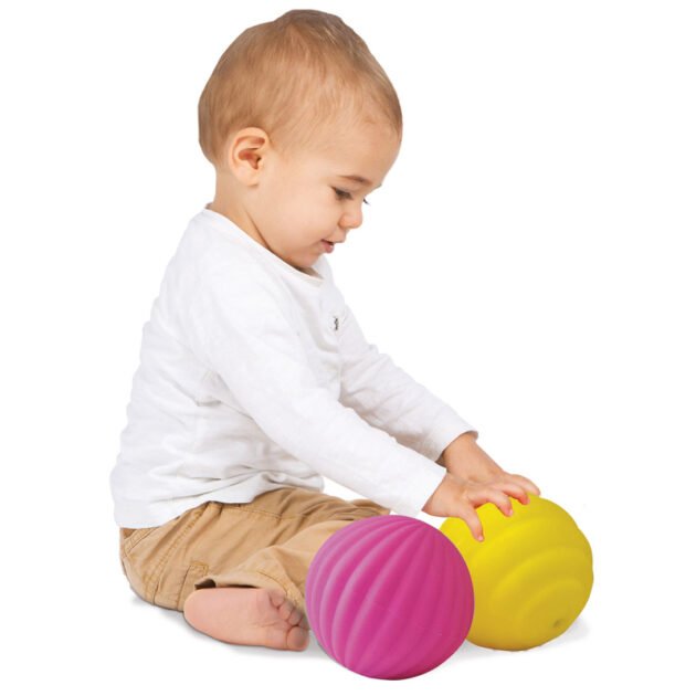 Lot de 3 balles sensorielles roses - Ludi