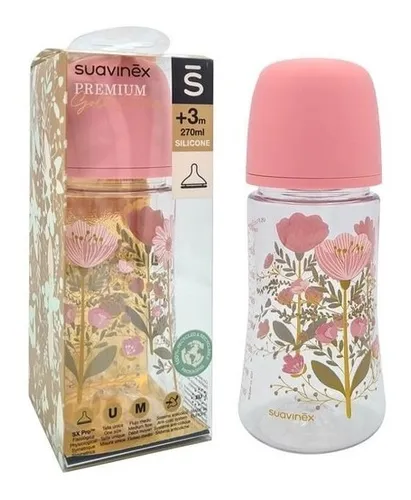 Biberon premium gold Tétine SX PRO 270ml pink - Suavinex