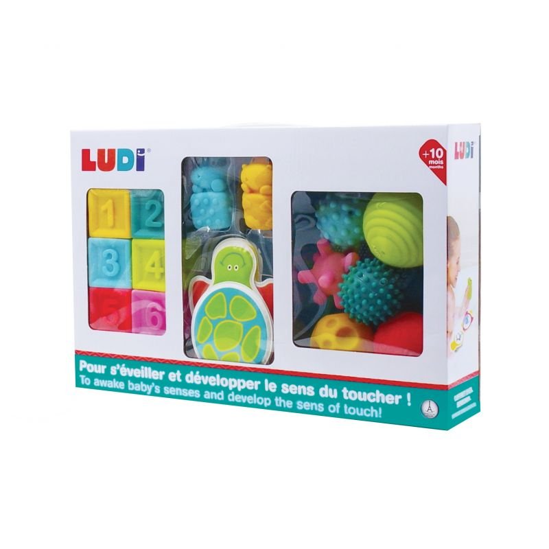 Coffret éveil livre cubes balles - Ludi