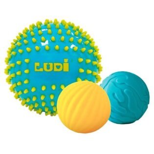 Lot de 3 balles sensorielles bleues - Ludi